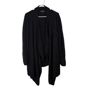 Barefoot Dreams Bamboo Chic Lite Cardigan Black Open Front Wrap 2X